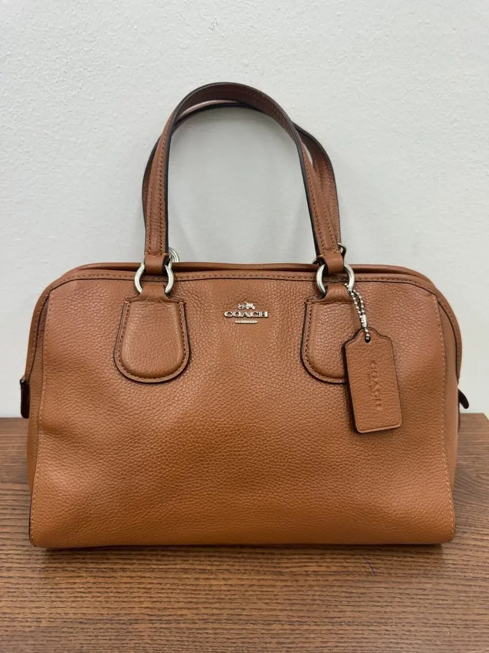 COACH Purse light Pebbled Leather Nolita 35650 Satchel (pu2000thrifty